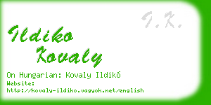 ildiko kovaly business card